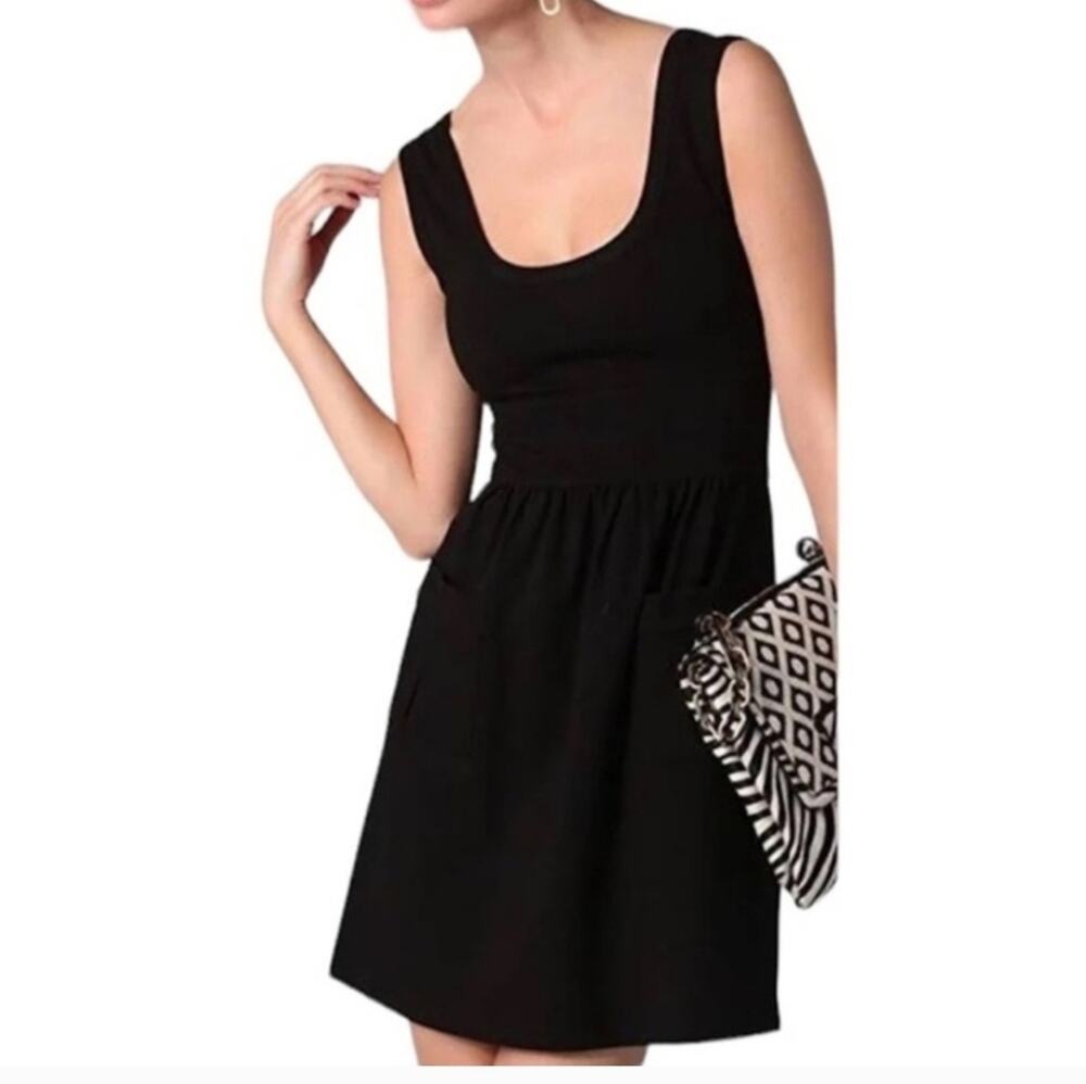 Diane von Furstenberg DVF Cezane Black Sleeveless Midi Dress Size 6
